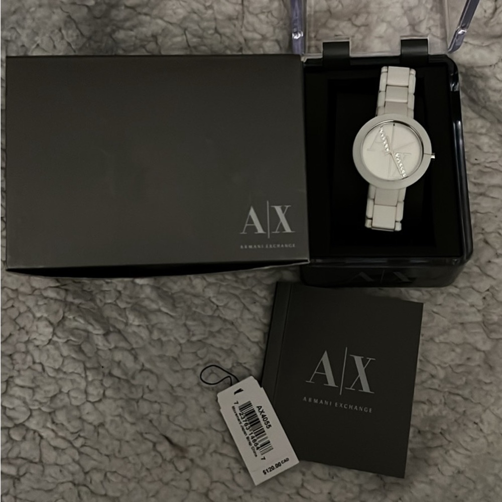 Armani Exchange Watch white and adjusted to small wrist size